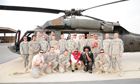 Tech N9ne And Krizz Kaliko With US Troops