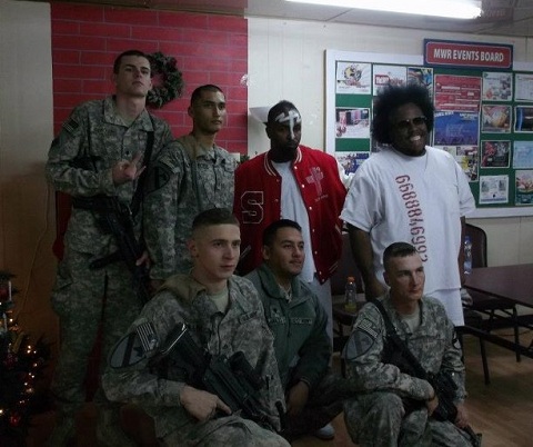 Tech N9ne And Krizz Kaliko Pose With US Troops
