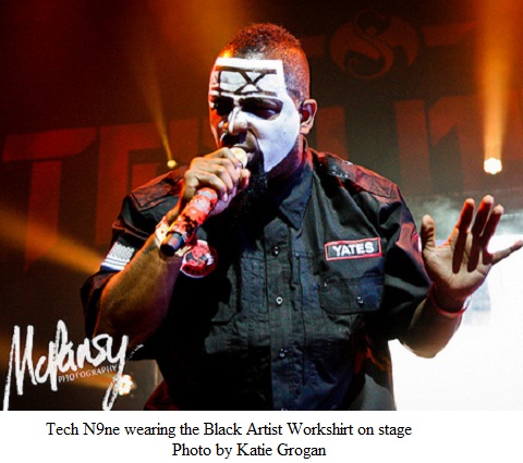Tech N9ne Wearing The Black Artist Workshirt