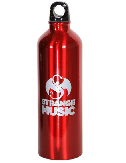 Strange Music Red Aluminum Water Bottle
