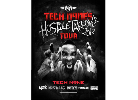Tech N9ne Hostile Takeover 2012 Tour Poster