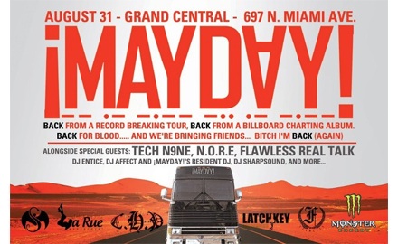  ¡MAYDAY! Homecoming With Tech N9ne, N.O.R.E., And Flawless August 31 – Miami,FL
