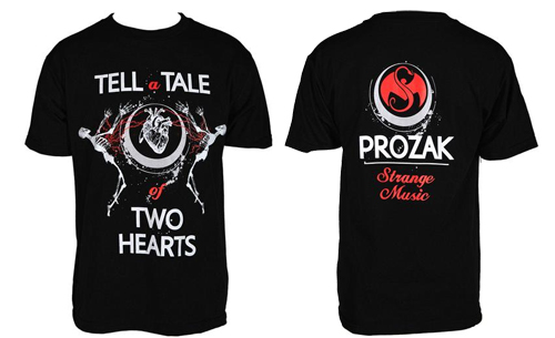 Prozak - Black Two Hearts T-Shirt