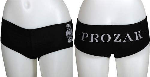 Prozak - Ladies Black Booty Shorts
