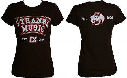 Strange Music - Ladies Black Collegiate T-Shirt