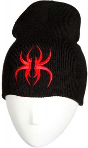 Krizz Kaliko - Black With Red Embroidered Spider Skull Cap