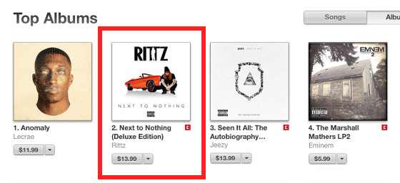 Rittz iTunes Chart1
