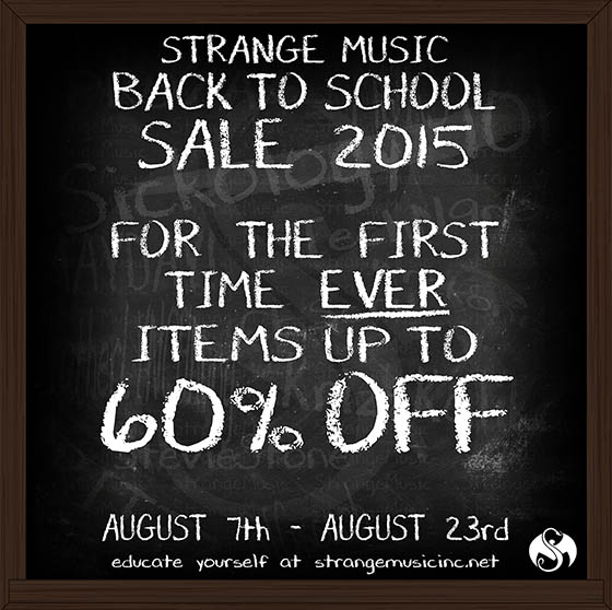 Strange Music Back To School Sale 2015