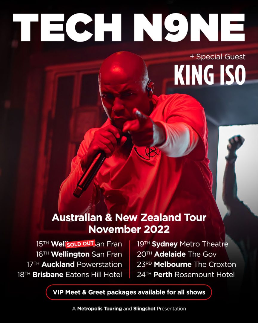 Tech N9ne’s Live In Australia And New Zealand Tour 2022 With King Iso